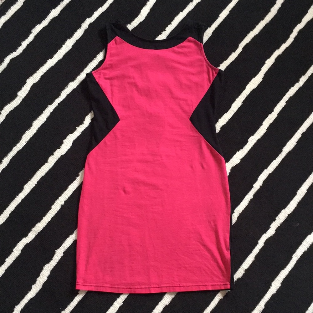 Black + pink t-shirt dress